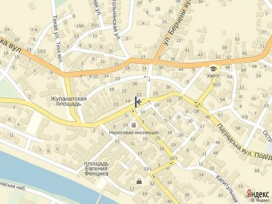 Схема рекламной плоскости по адресу м.Ужгород вул.Корятовича, вхід в ринок, ТЦ Луксор плаза,  Закарпатдентал, в сторону пл.Поштова