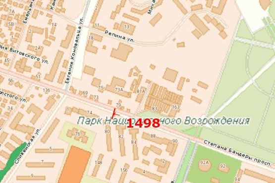 Схема рекламної площини за адресою Степана Бандери просп., 78