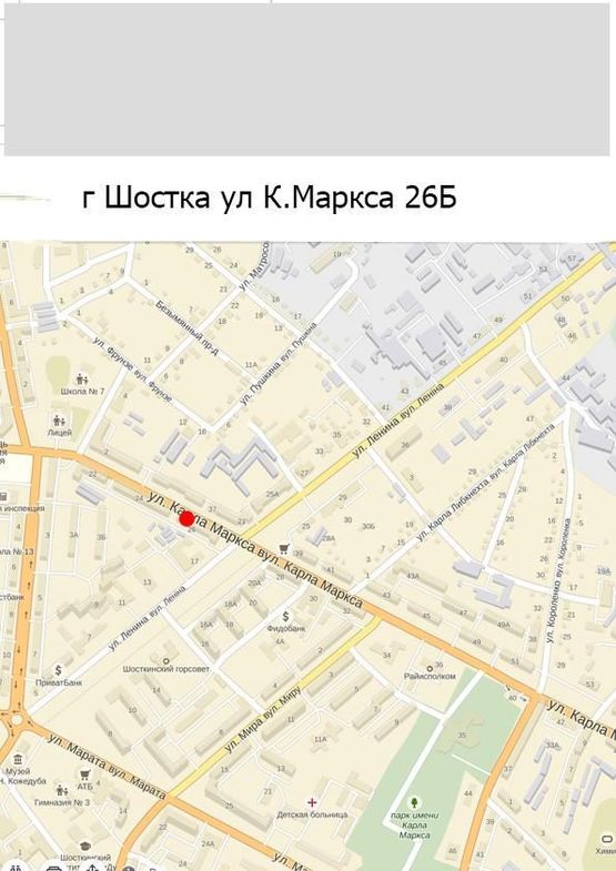 Схема рекламної площини за адресою ул. Карла Маркса, 26