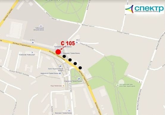 Схема рекламної площини за адресою пр-т Володимирський, 13, біля кофейні