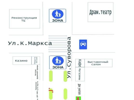 Схема рекламної площини за адресою ул. Суворова,5 (Парус) Схема рекламної площини за адресою ул. Суворова,5 (Парус)