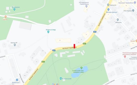 Схема рекламної площини за адресою Стрийська, 26 (парк розваг)