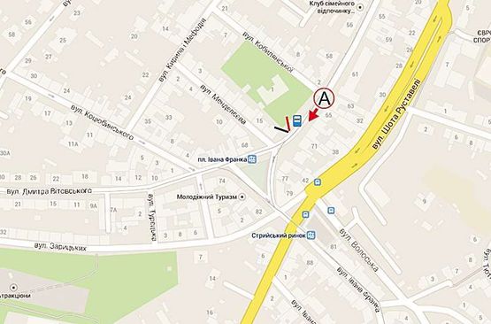 Схема рекламної площини за адресою Франка Схема рекламної площини за адресою Франка