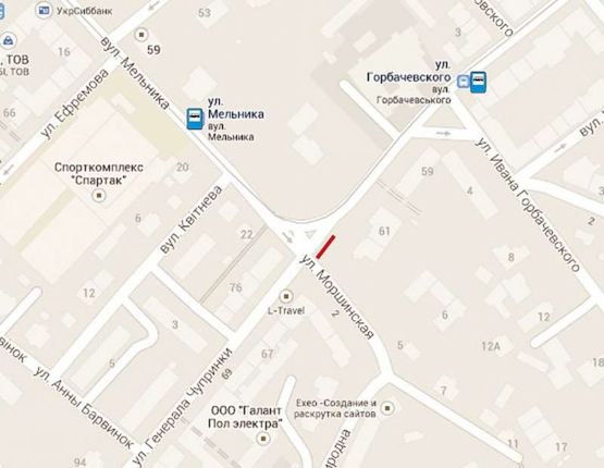 Схема рекламної площини за адресою Генерала Чупринки - вул. Мельника -  вул. Моршинська