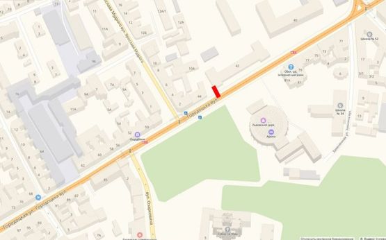 Схема рекламної площини за адресою Городоцька, 42 ( напроти цирку, до центру)