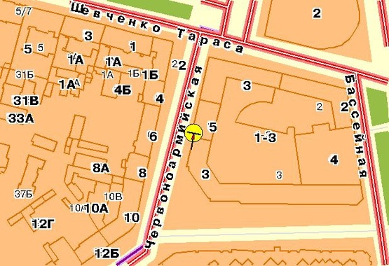 Схема рекламной плоскости по адресу Большая Васильковская ул.