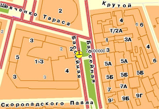 Схема рекламной плоскости по адресу Бессарабская площадь