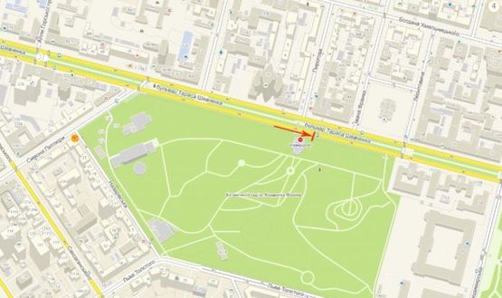 Схема рекламної площини за адресою Шевченка Тараса бульв. ст.метро "Університет"