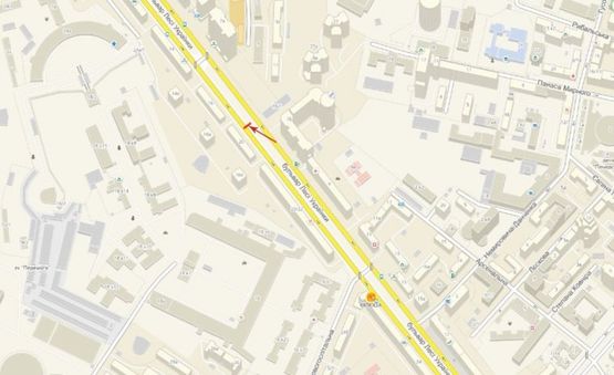 Схема рекламной плоскости по адресу Лесі Українки бульв. 20 бульварна частина Схема рекламной плоскости по адресу Лесі Українки бульв. 20 бульварна частина