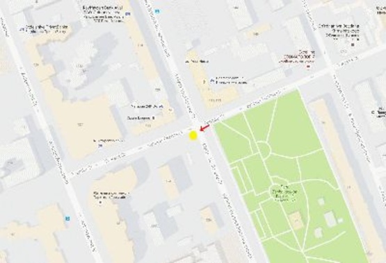 Схема рекламної площини за адресою Большая Васильковская ул. 124, возле ул.Тверская, из центра