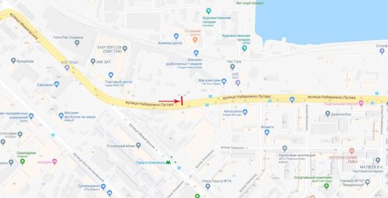 Схема рекламной плоскости по адресу Набережно-Луговаz вул. 23 навпротив