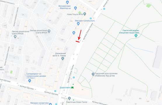 Схема рекламной плоскости по адресу Телиги Е. ул. 27