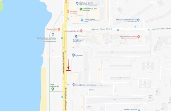 Схема рекламної площини за адресою Днепровская набережная 5-А