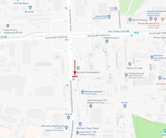 Схема рекламної площини за адресою Довженко Александра ул. 14 Схема рекламної площини за адресою Довженко Александра ул. 14