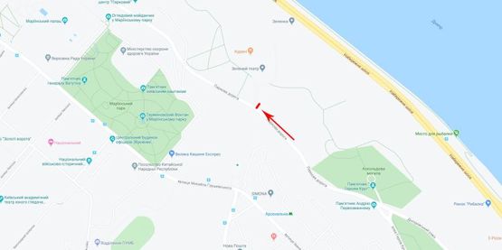 Схема рекламной плоскости по адресу Парковая дорога, поворот к Зеленому театру, из центра Схема рекламной плоскости по адресу Парковая дорога, поворот к Зеленому театру, из центра