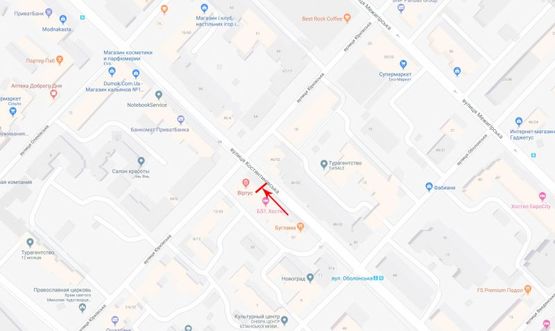 Схема рекламної площини за адресою Константиновская ул. 57