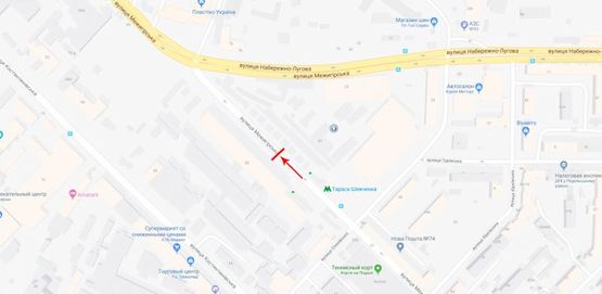 Схема рекламної площини за адресою Межигорская ул.83