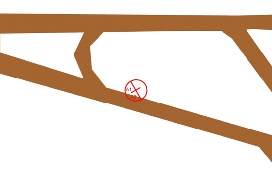 Схема рекламної площини за адресою Бориспольская трасса  №12 ( в  Аэропорт, слева)