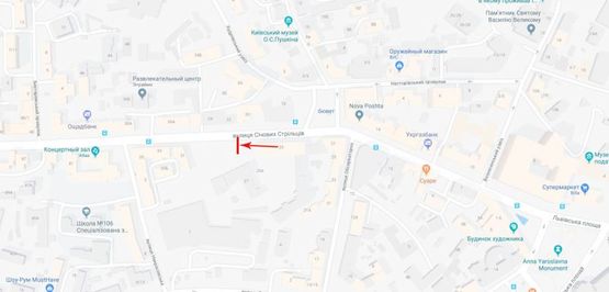 Схема рекламної площини за адресою Сечевых Стрельцов (Артема) ул. 27