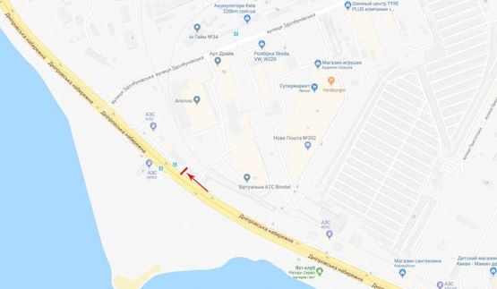 Схема рекламной плоскости по адресу Днепровская набережная / ул. Здолбуновская Схема рекламной плоскости по адресу Днепровская набережная / ул. Здолбуновская