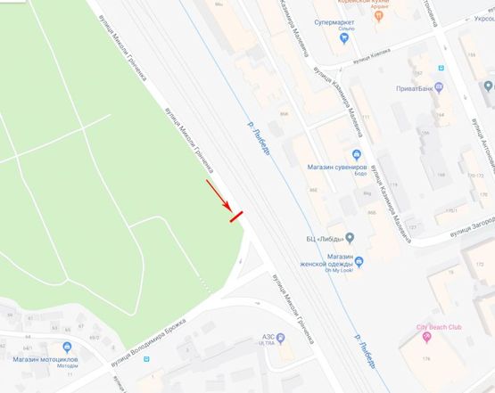 Схема рекламной плоскости по адресу Гринченко Н. ул.