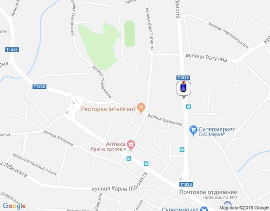 Схема рекламной плоскости по адресу вул. Декабристів, 9 - головна розв'язка міста, кафе "Ласощі"