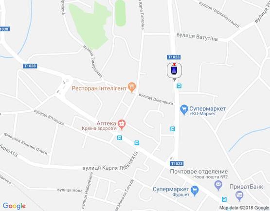 Схема рекламної площини за адресою вул. Декабристів, 9 - головна розв'язка міста, кафе "Ласощі"