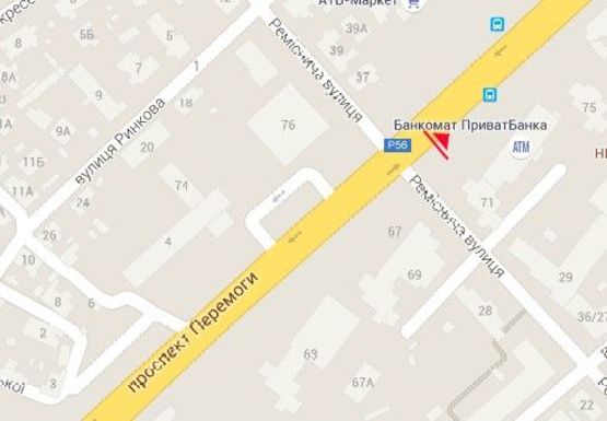 Схема рекламної площини за адресою Победы пр. - Ремесленная ул.