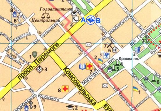 Схема рекламної площини за адресою Мира пр., 26 Схема рекламної площини за адресою Мира пр., 26