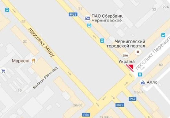 Схема рекламної площини за адресою Мира пр., 33