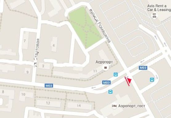 Схема рекламной плоскости по адресу Аэрофлотская ул. - Ромашкина ул.