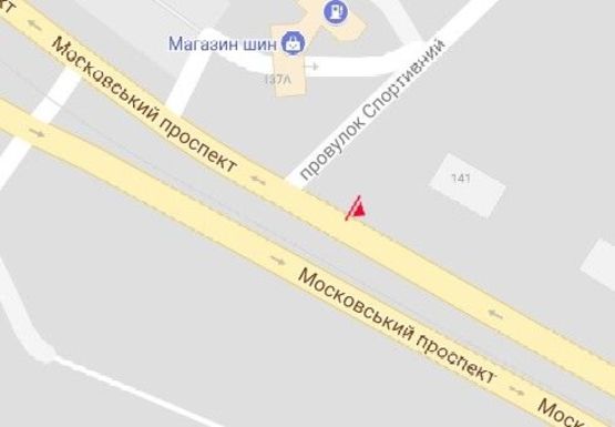 Схема рекламної площини за адресою Московский пр. - Спортивный пер. Схема рекламної площини за адресою Московский пр. - Спортивный пер.