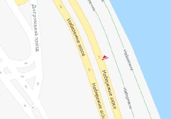 Схема рекламної площини за адресою Набережное шоссе