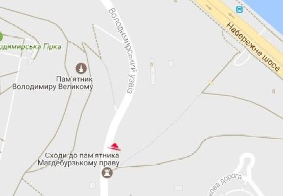 Схема рекламної площини за адресою Владимирский спуск Схема рекламної площини за адресою Владимирский спуск