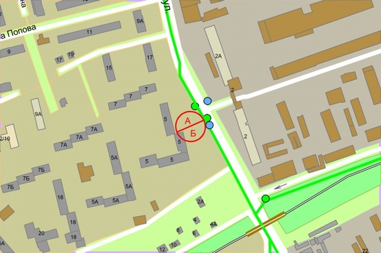 Схема рекламної площини за адресою Автозаводська, 5 (зупинка Інститут ім.Бакуля)