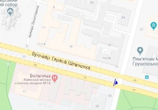 Схема рекламної площини за адресою Шевченко б-р