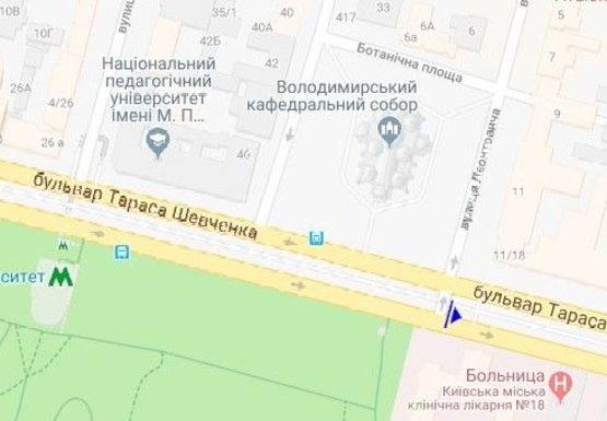 Схема рекламної площини за адресою Шевченко б-р