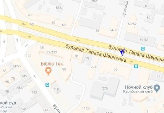 Схема рекламної площини за адресою Шевченко б-р