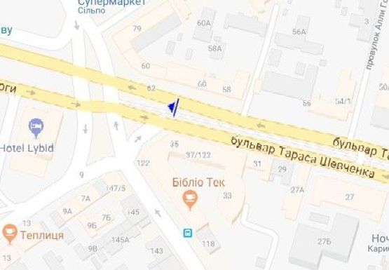 Схема рекламной плоскости по адресу Шевченко б-р.