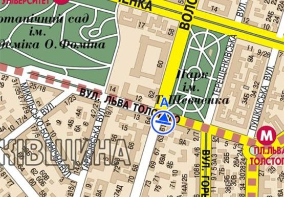 Схема рекламної площини за адресою Владимирская ул., 61