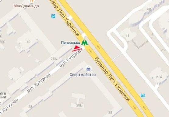 Схема рекламної площини за адресою Леси Украинки б-р, 26 Схема рекламної площини за адресою Леси Украинки б-р, 26