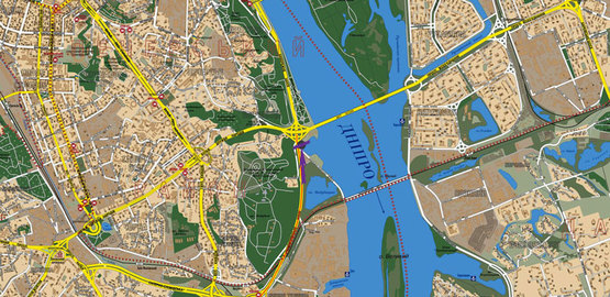 Схема рекламной плоскости по адресу мост Патона/ Надднепрянское шоссе (напр.в центр) (гусь)