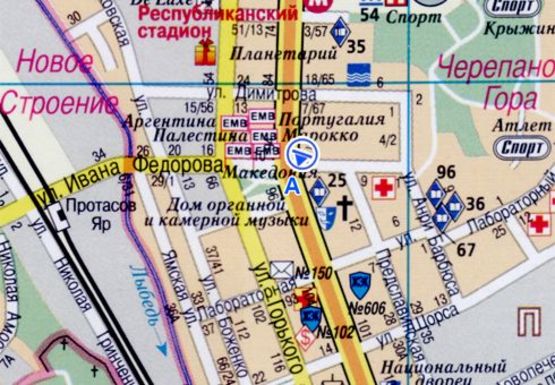 Схема рекламной плоскости по адресу Федорова Ивана ул., 6 - Большая Васильковская ул.