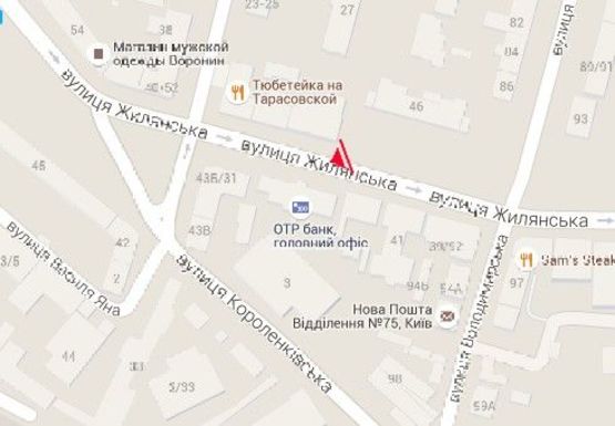 Схема рекламної площини за адресою Жилянская ул., 48