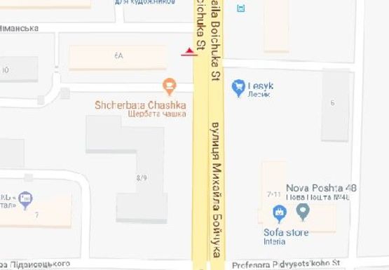 Схема рекламной плоскости по адресу М. Бойчука ул. (Киквидзе), 6а Схема рекламной плоскости по адресу М. Бойчука ул. (Киквидзе), 6а