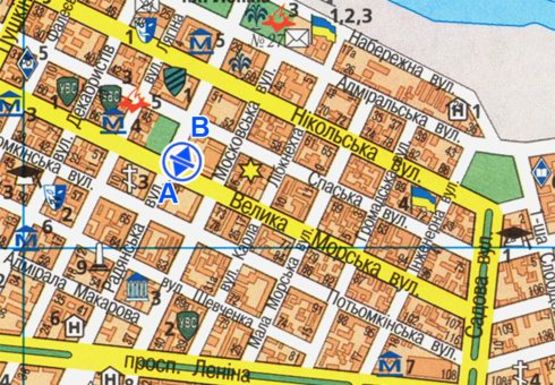 Схема рекламной плоскости по адресу Соборная ул. - Большая Морская ст.