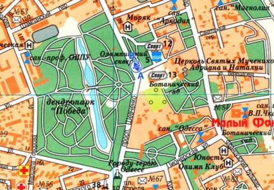 Схема рекламной плоскости по адресу Шевченко пр., Олимпийский сквер (остановка Дворец Спорта, Олимпиец)