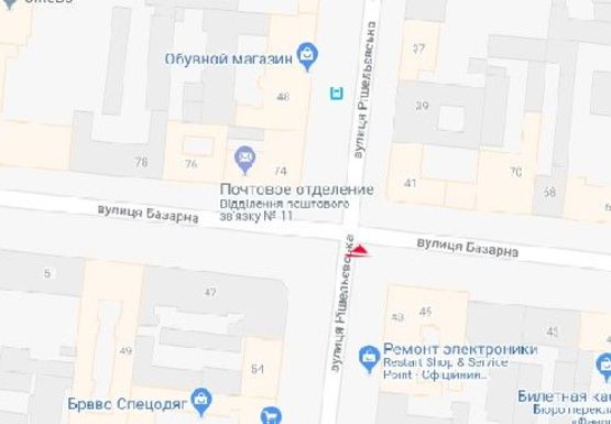 Схема рекламной плоскости по адресу Ришельевская ул., 45