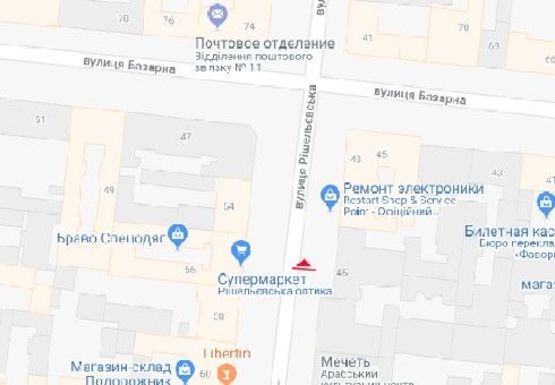 Схема рекламной плоскости по адресу Ришельевская ул., 47