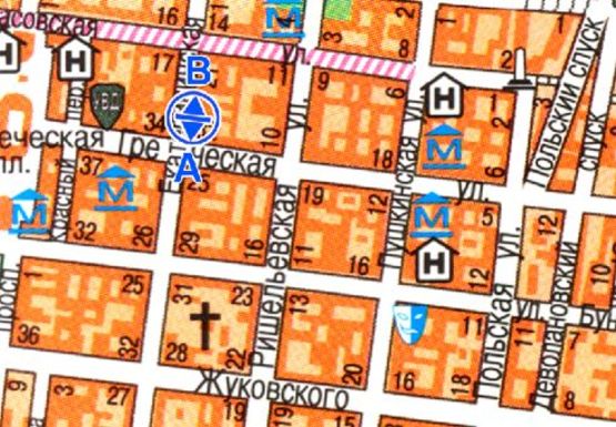 Схема рекламной плоскости по адресу Екатерининская ул., 23 Схема рекламной плоскости по адресу Екатерининская ул., 23